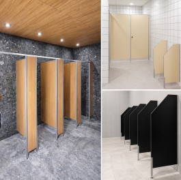 EXTRA high-class shower partitions and toilet cubicles