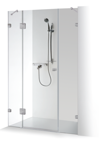 IEVA QUADRO PLUS shower door with additional wall panel IEVA QUADRO PLUS shower door with additional wall panel